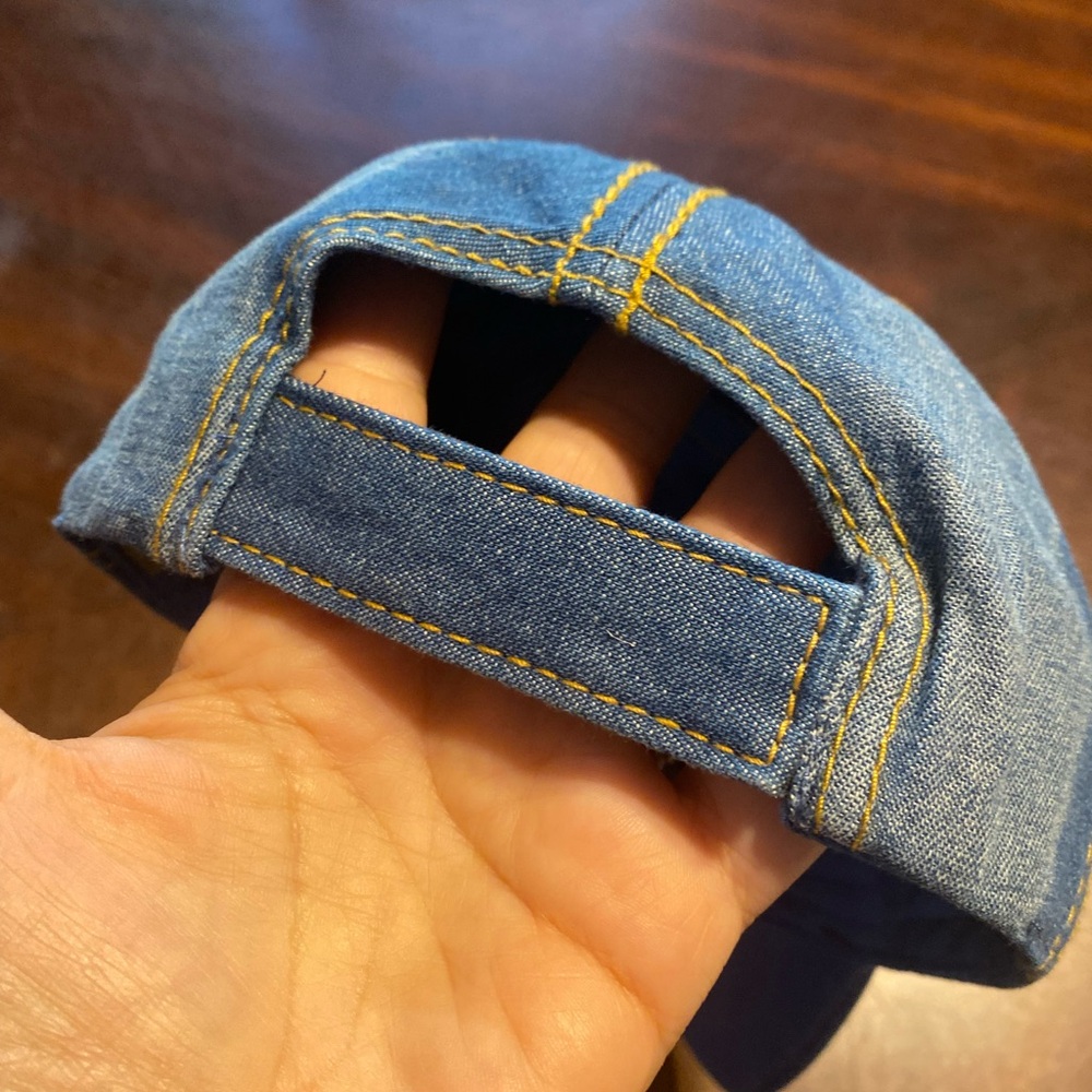 Denim Rhinestone Baseball Cap - Blue - Picture 3 of 3